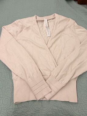 lululemon athletica Light Pink Wrap-Style Sweater
